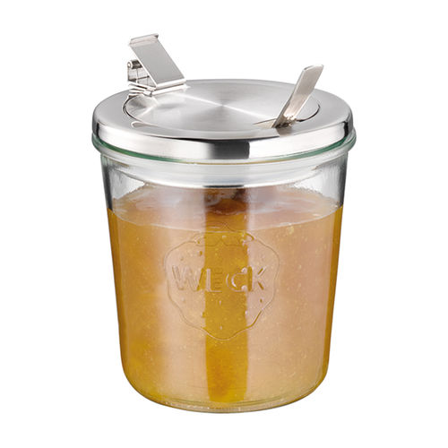 2 piece Weck Set (includes 2 x Glasses & 2 x Stainless Steel Lids) - 82242 (Pack of 1)