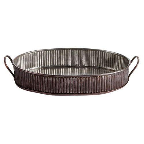 Serving Tray Antique Copper 31cm - CB66557 (Pack of 6)
