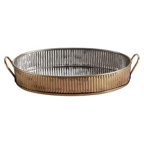 Serving Tray Antique Brass 31cm - CB66558 (Pack of 6)