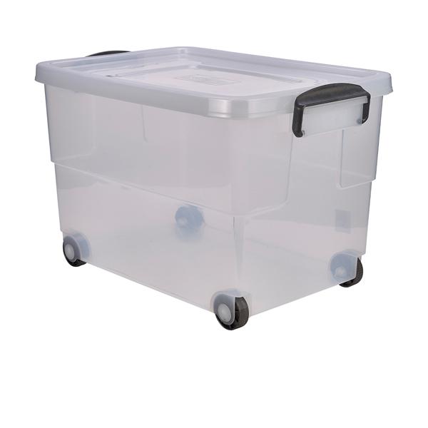 Storage Box 60L W/ Clip Handles On Wheels - 10260 (Pack of 4)