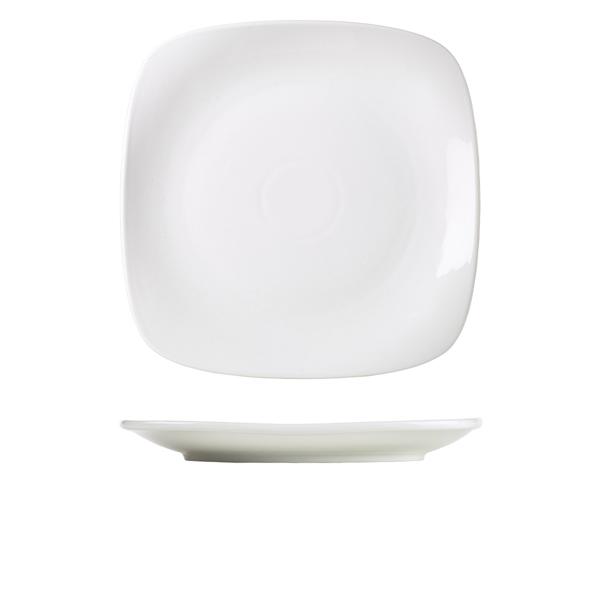 Genware Porcelain Rounded Square Plate 29cm/ 11.5 - 184529 (Pack of 6)