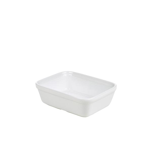 Genware Porcelain Rectangular Pie Dish 15.5x11.5cm/ 6 x 4.5 - 353215 (Pack of 12)