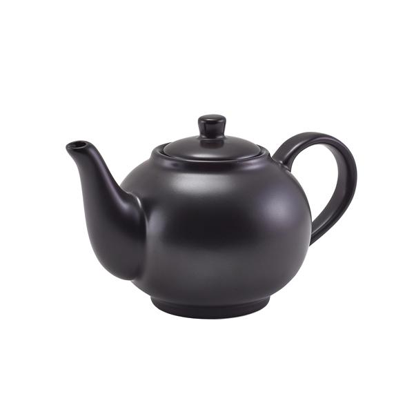 GenWare Porcelain Matt Black Teapot 45cl/ 15.75oz - 393945MBK (Pack of 6)