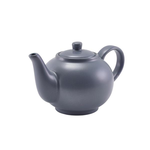 GenWare Porcelain Matt Grey Teapot 45cl/ 15.75oz - 393945MG (Pack of 6)