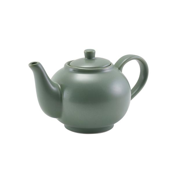 GenWare Porcelain Matt Sage Teapot 45cl/ 15.75oz - 393945MSG (Pack of 6)
