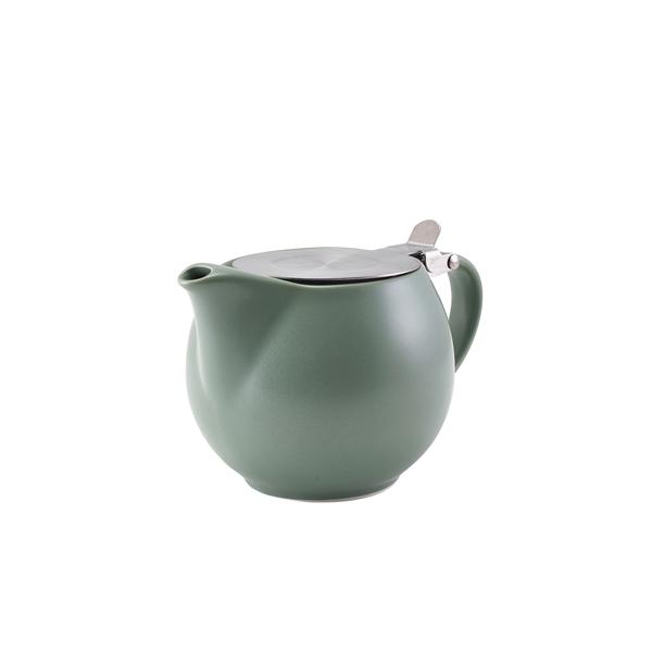 GenWare Porcelain Matt Sage Teapot with St/St Lid & Infuser 50cl/ 17.6oz - 395950MSG (Pack of 6)