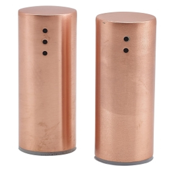 Copper Plated Straight Sided Salt & Pepper Set 7.5cm - 63607C