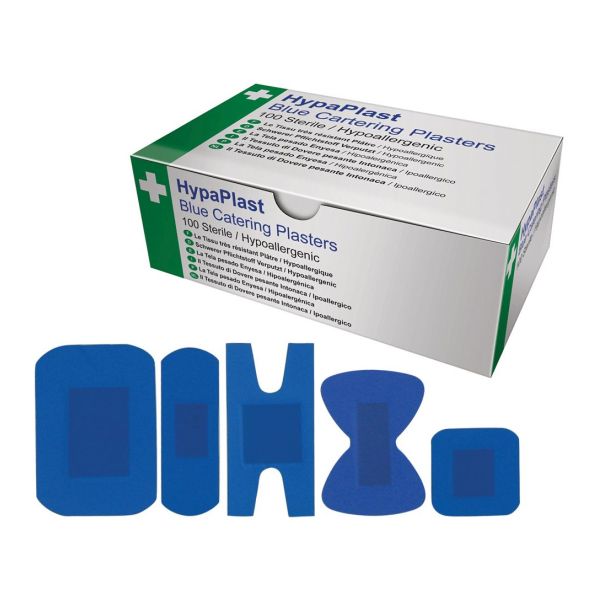Blue Detectable Plasters Mix 5 Types Box 100 - FAPLMIX