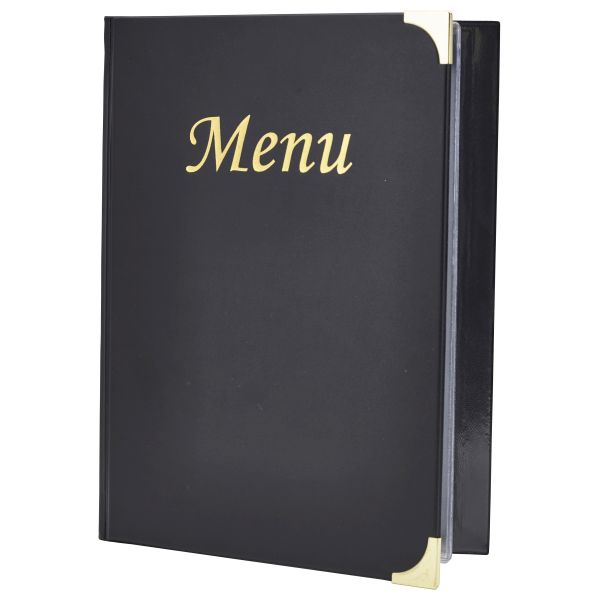 A5 Menu Holder Black 8 Pages - MC-BRA5-BL