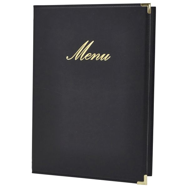 Classic A5 Menu Holder Black 4 Pages - MC-CRA5-BL