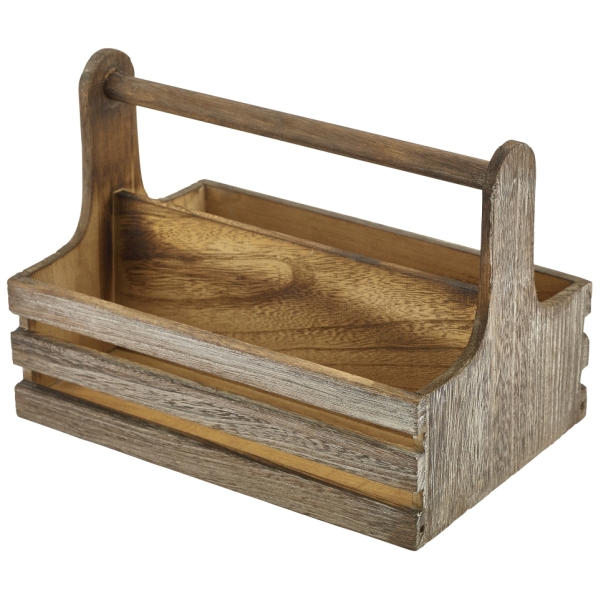 Medium Rustic Wooden Table Caddy - RWTC-M