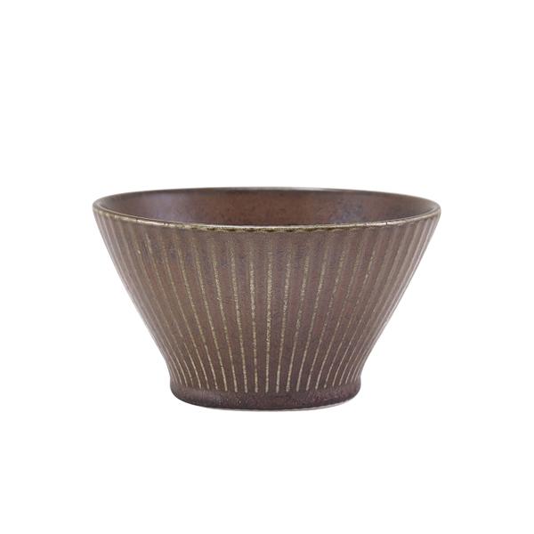 Terra Porcelain Black Fluted Conical Bowl 13cm - CN-PBKF13 (Pack of 6)