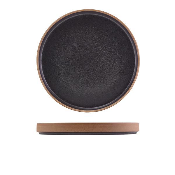 GenWare Kava Black Stoneware Raw Wall Presentation Plate 25cm - LPR-KBK25 (Pack of 6)