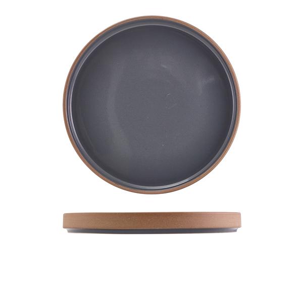 GenWare Kava Dark Grey Stoneware Raw Wall Presentation Plate 25cm - LPR-KDG25 (Pack of 6)