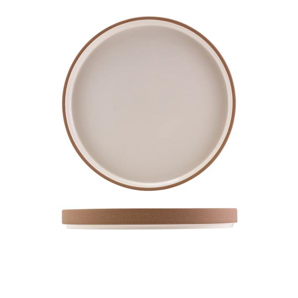 GenWare Kava White Stoneware Raw Wall Presentation Plate 25cm - LPR-KW25 (Pack of 6)