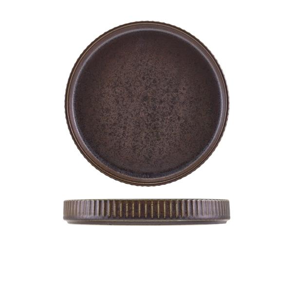 Terra Porcelain Black Fluted Presentation Plate 20.5cm - PR-PBKF21 (Pack of 6)