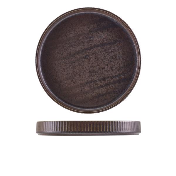Terra Porcelain Black Fluted Presentation Plate 26cm - PR-PBKF26 (Pack of 6)