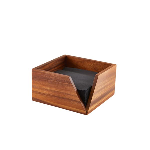 GenWare Acacia Wood Serviette Holder 18.6 x 10cm - WDSH18