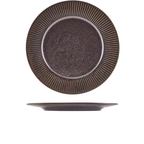 Terra Porcelain Black Fluted Winged Plate 29cm - WP-PBKF29 (Pack of 6)
