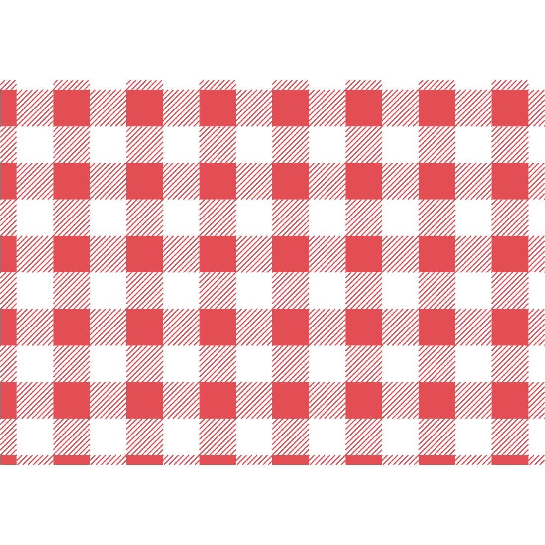 Greaseproof Paper Sheets Red Gingham 250 x 250mm (Pack of 200)
