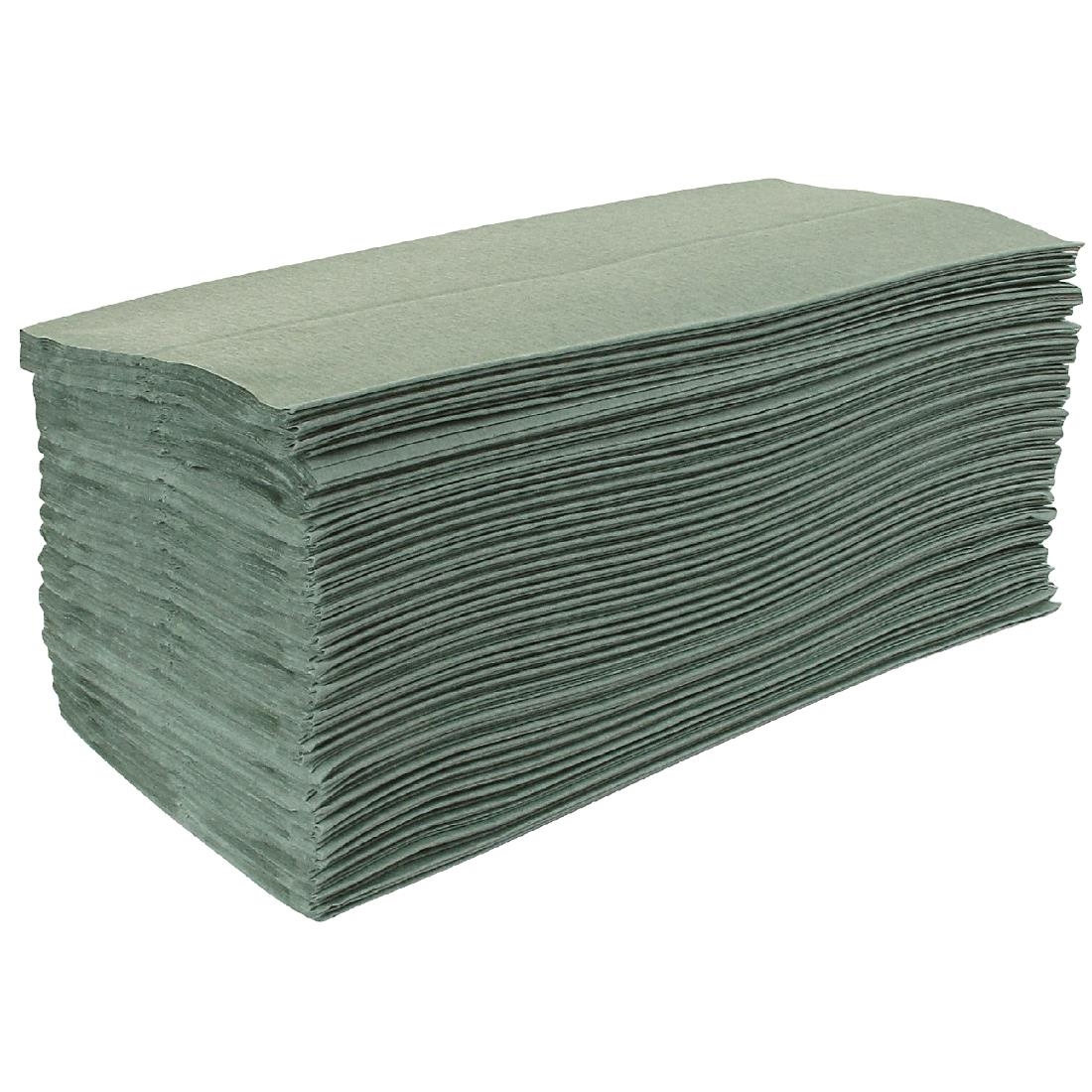 Jantex Z Fold Paper Hand Towels Green 1-Ply 250 Sheets (Pack of 12)