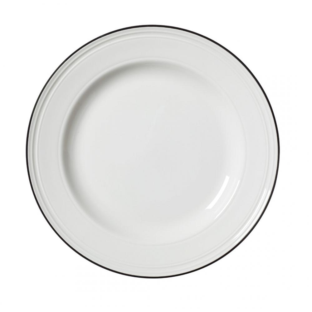 Bead Black Band Plate 25.5cm (10) - 1406X0105 (Pack of 12)