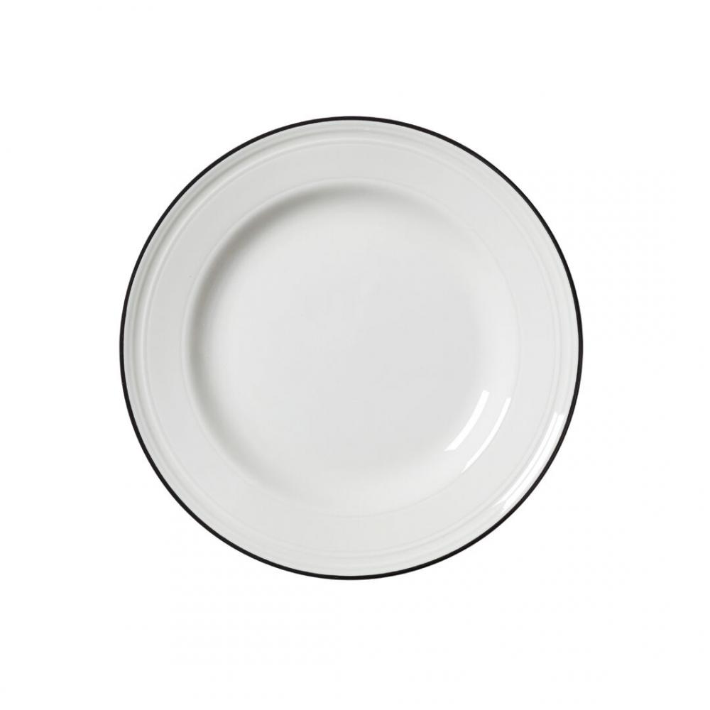 Bead Black Band Plate 20.25cm (8) - 1406X0107 (Pack of 12)