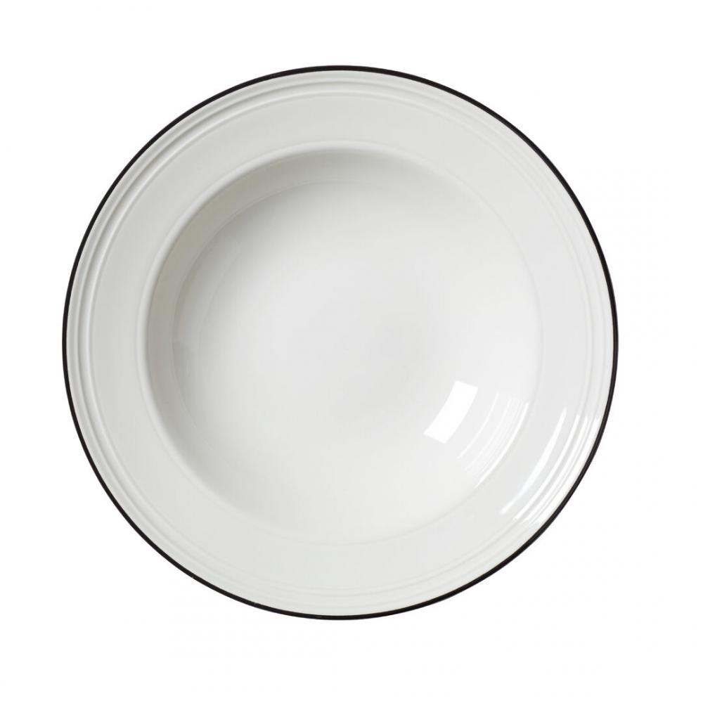 Bead Black Band Soup/Pasta Plate 24cm (9 1/2) - 1406X0123 (Pack of 12)