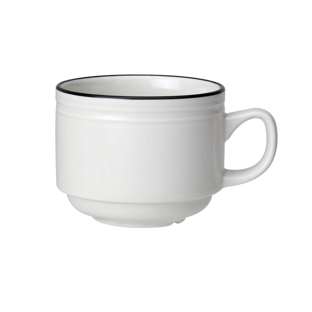 Bead Black Band Stacking Cup 20cl (7oz) - 1406X0133 (Pack of 12)