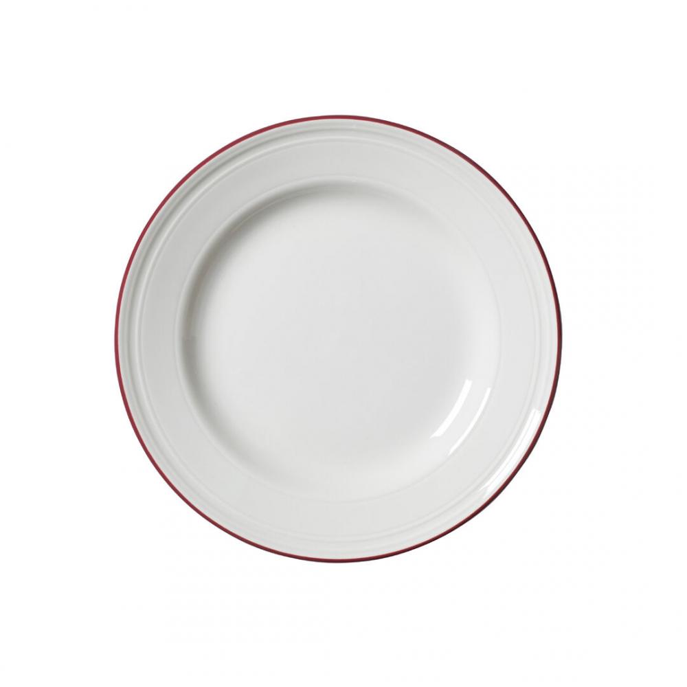 Bead Maroon Band Plate 20.25cm (8) - 1407X0107 (Pack of 12)