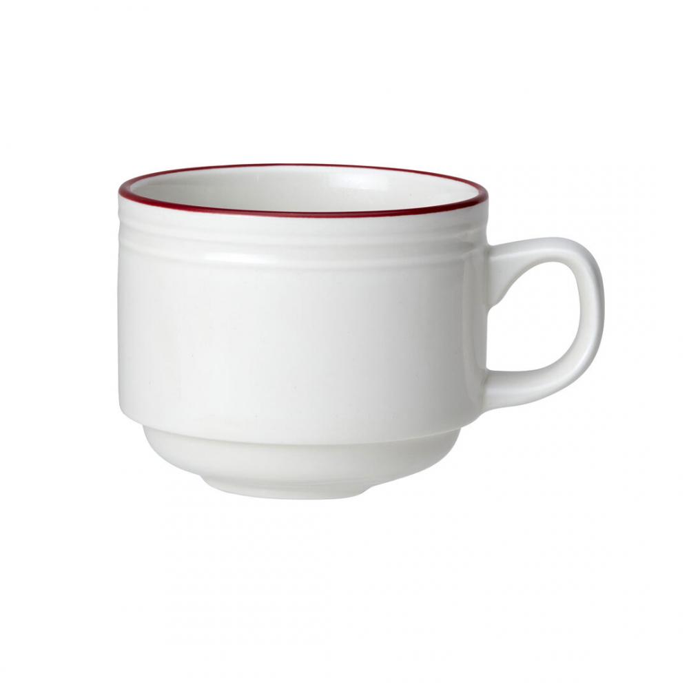 Bead Maroon Band Stacking Cup 20cl (7oz) - 1407X0133 (Pack of 12)