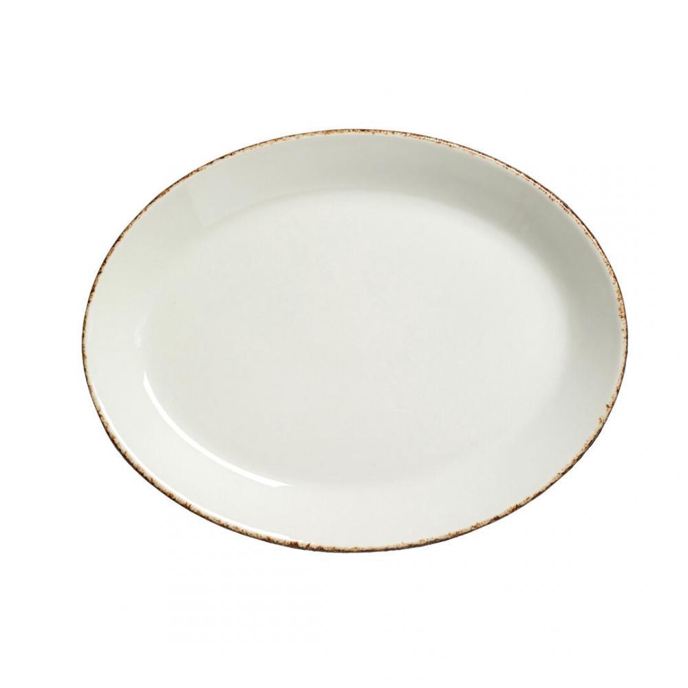 Brown Dapple Oval Coupe Plate 20.25cm (8) - 17140139 (Pack of 24)