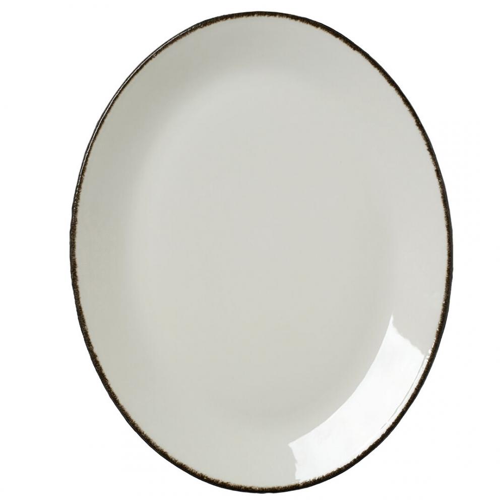 Charcoal Dapple Oval Coupe Plate 34.25cm (13 1/2) - 17560145 (Pack of 12)