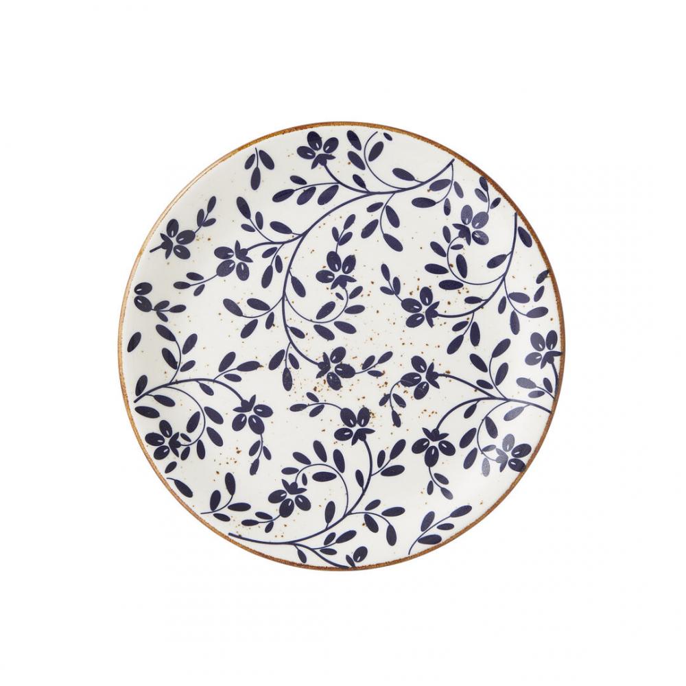 Flora Blue Coupe Plate 20.25cm (8) - 18000567 (Pack of 12)