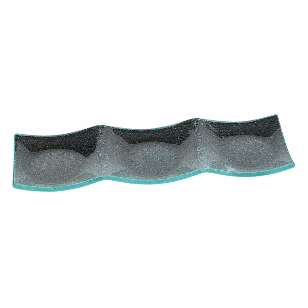 Pockets Glass Rectangle Plate 10 x 31cm (3 7/8 x 12 1/4) - 6506G347 (Pack of 12)