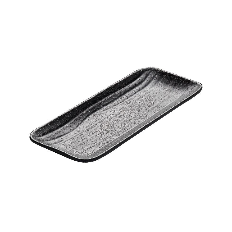 Zen Black Rectangle Tray 11.7 x 2.8cm (4 5/8 x 1 1/8) - 6834EL084 (Pack of 6)