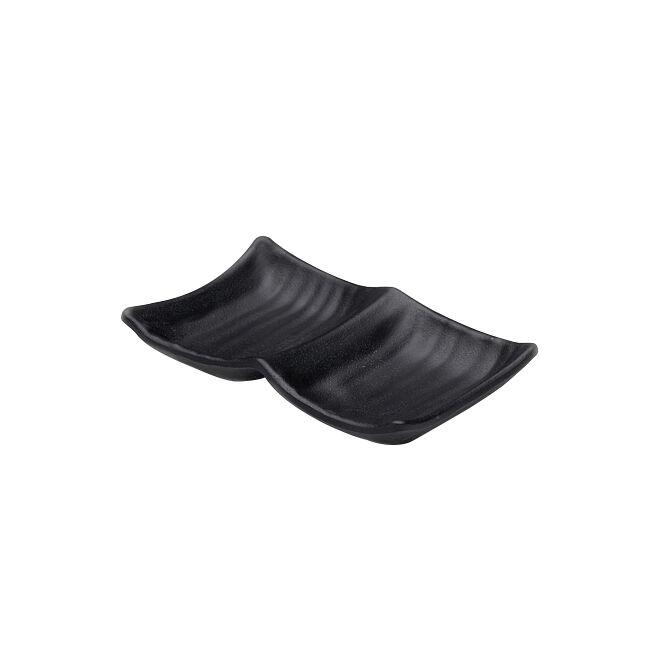 Zen Black 2 Compartment Tray 8.5 x 2.5cm (3 3/8 x 1) - 6834EL092 (Pack of 6)