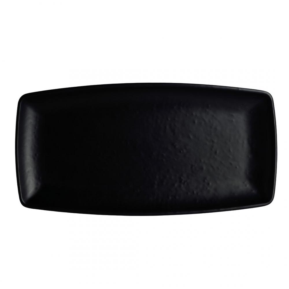 Cali Black Rectangle Plate 33 x 16.5cm  (13 x 6 1/2 ) - 7181TM509 (Pack of 12)