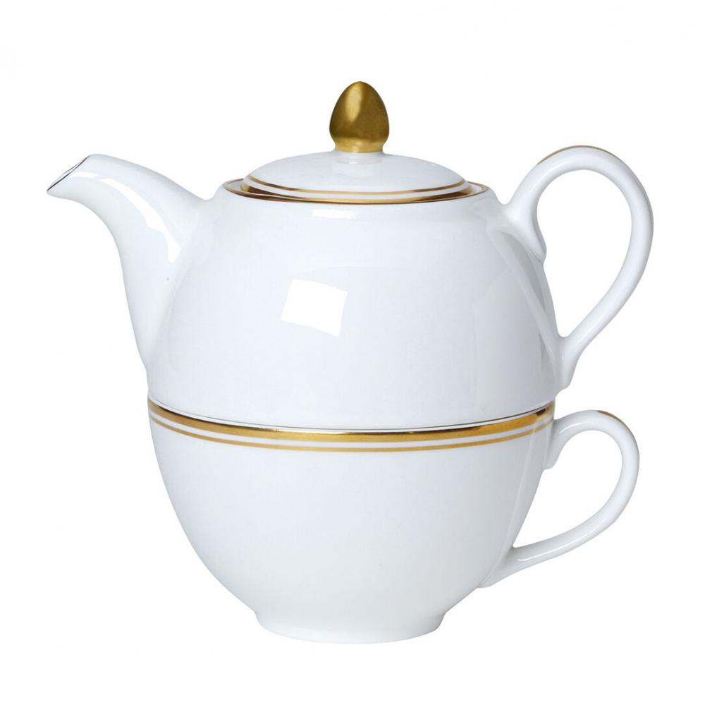 Burnished Gold Coupe Tea For One Set - 82107AND0411 (Pack of 6)