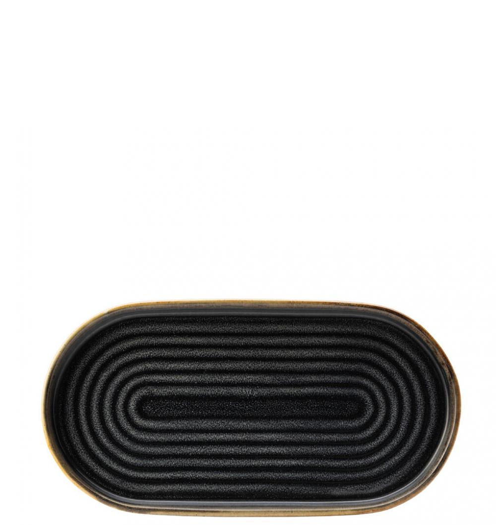 Otto Charcoal Small Platter 25x13cm - CT5113-000000-B01006 (Pack of 6)