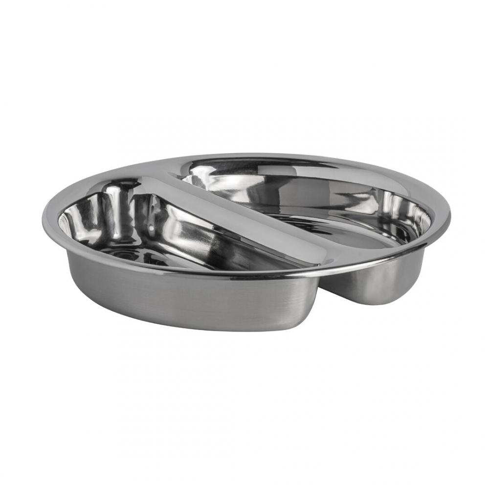 Stainless Steel Round Divided Food Pan 38.7 x 7.6cm 7.5ltr (15 1/4 x 3 2gal) - DW06RFP2