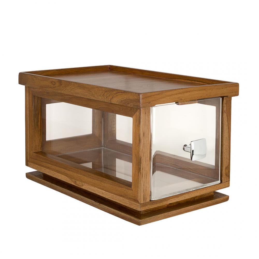 Fusion Teak Bakery Box with Acrylic Drawer 36.2 x 21.6 x 20.3cm (14 1/4 x 8 1/2 x 8) - DWFBWDBDT