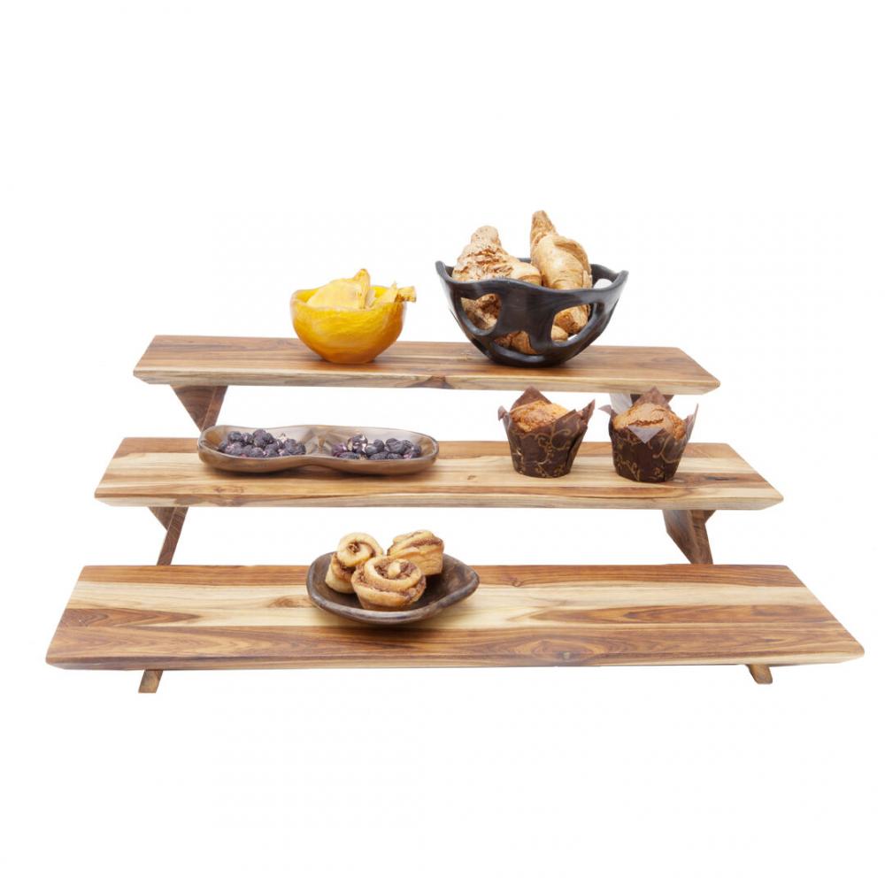 DWH Fusion Buffet Teak 3-Piece Riser Set - DWRISERS3WDT