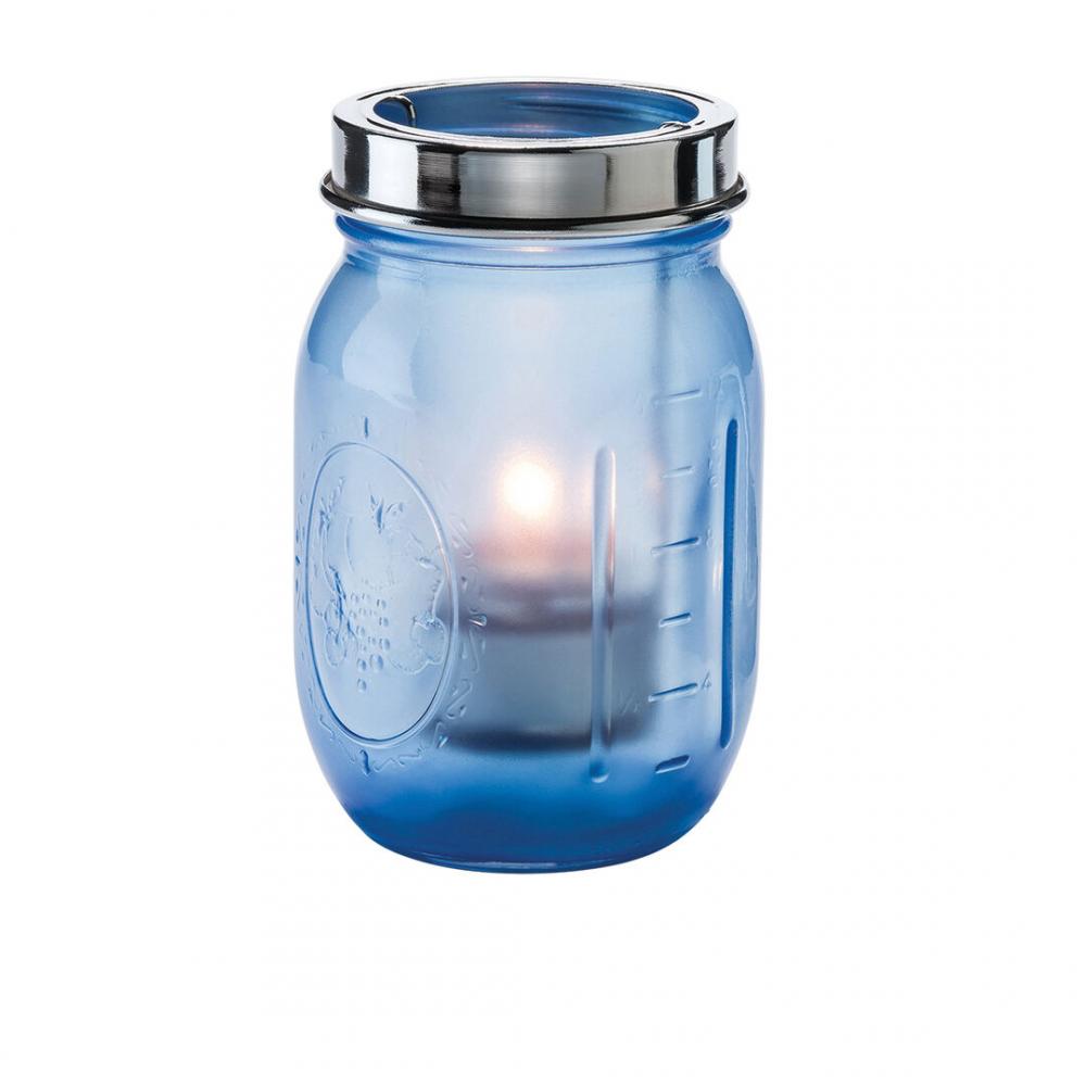 Firefly Satin Dark Blue Glass Lamp With Cradle And Handle - HW1610SDBL (Pack of 12)