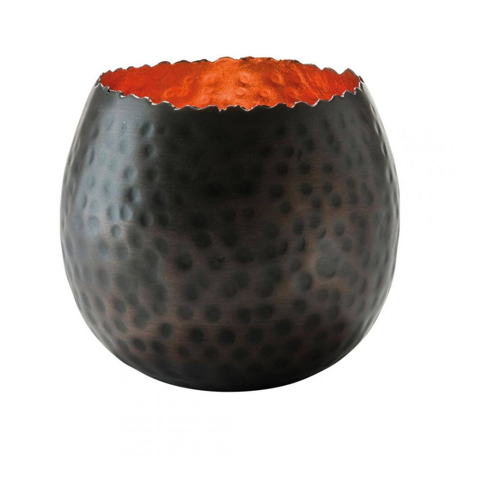Cauldron Hammered Dark Bronze & Copper Leaf Metal Votive 10.2 x 8.9cm (4 x 3 1/2) - HW4150 (Pack of 6)