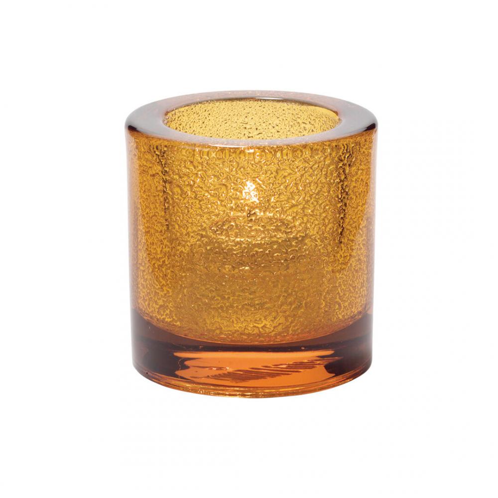 Thick Round Amber Jewel Tealight 7 x 7.3cm (2 3/4 x 2 4/5) - HW5140AJ (Pack of 6)