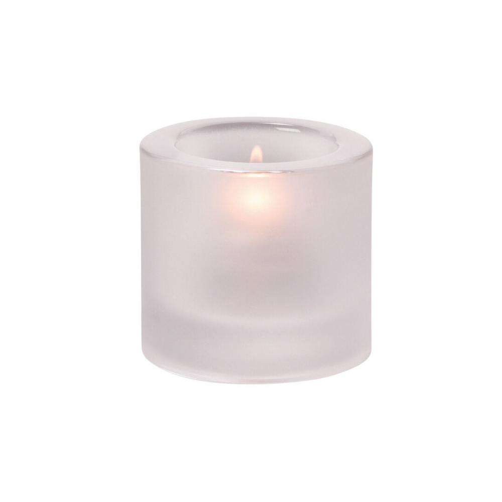 Thick Round Satin Crystal Tealight 7 x 7.3cm (2 3/4 x 2 4/5) - HW5140F (Pack of 6)