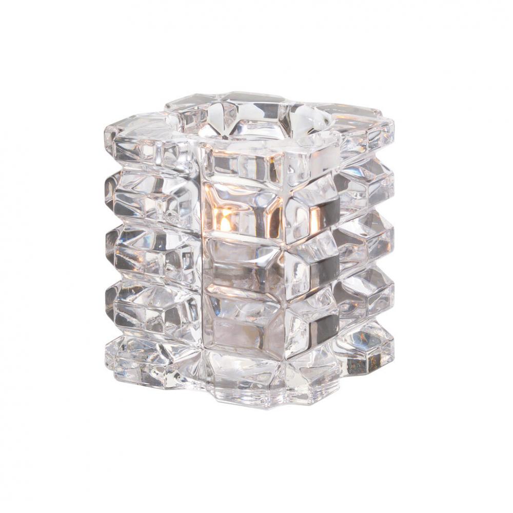 Faceted Cube Clear Glass Votive 7.6 x 8.3cm (3 x 3 1/4) - HW5151C (Pack of 6)