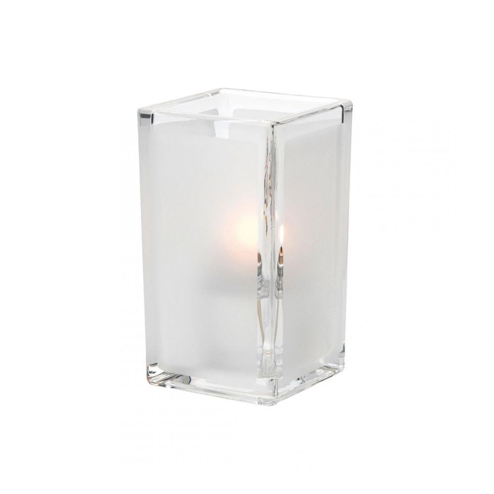 Quad Clear Satin Panel Glass Votive 6.4 x 11.1cm (2 1/2 x 4 3/8) - HW6109F (Pack of 6)