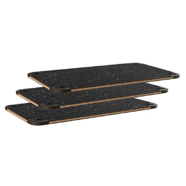 Roll'n Marble Black Set of 3 BHP Panels For Service Cart - MGSSCMHB0901